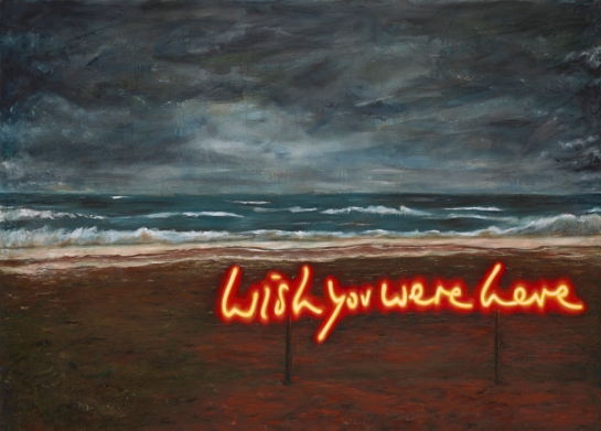 Wish You Were Here, 2010, oil and mixed media on canvas, 118cm x 165cm