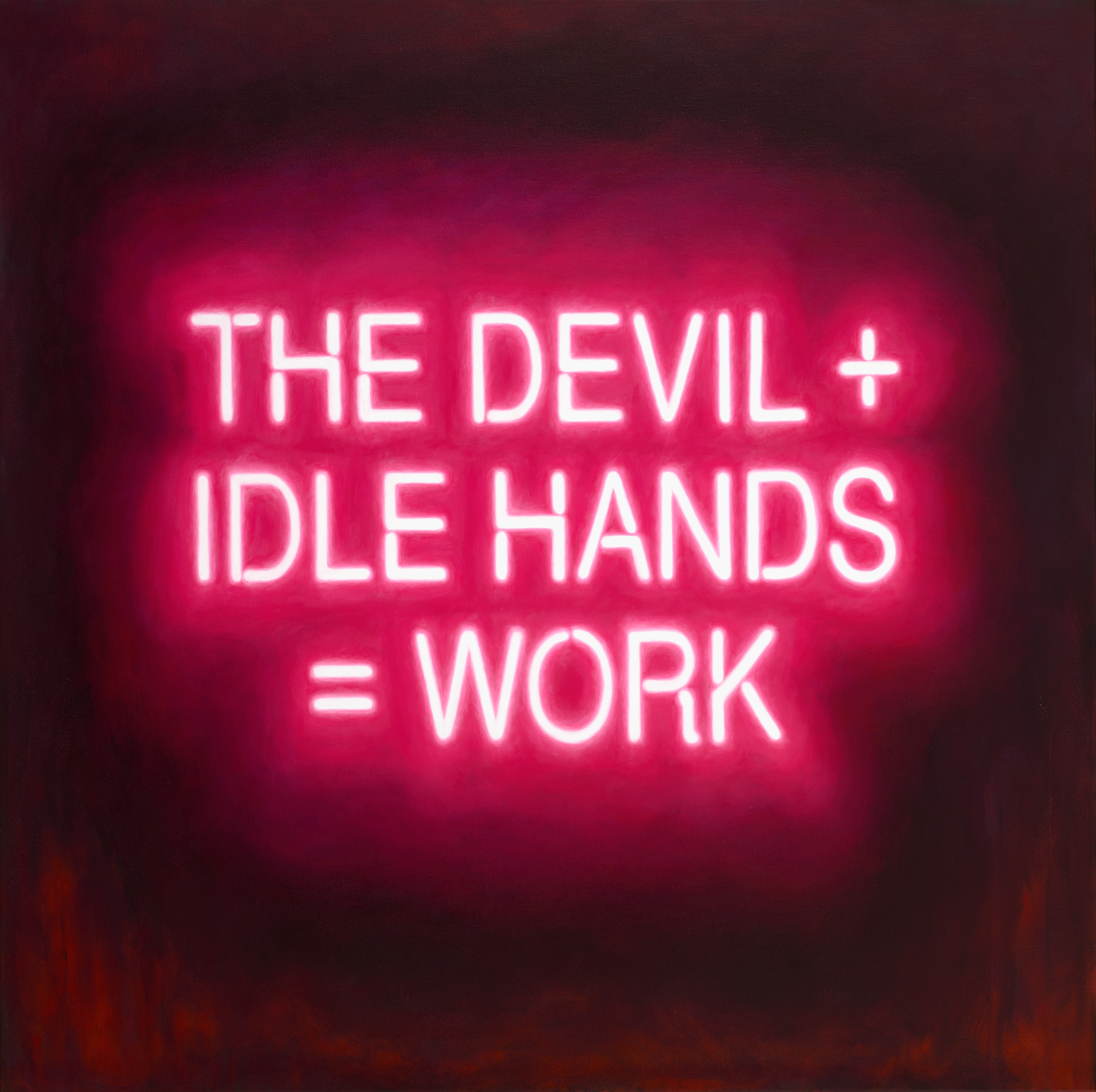 The Devil + Idle Hands, 2015, oil on canvas, 100cm x 100cm